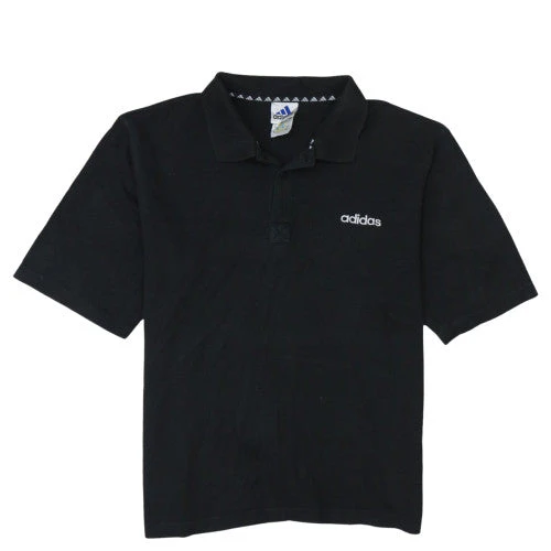 Adidas Men's Black Cotton Short Sleeve Polo Shirt Size L