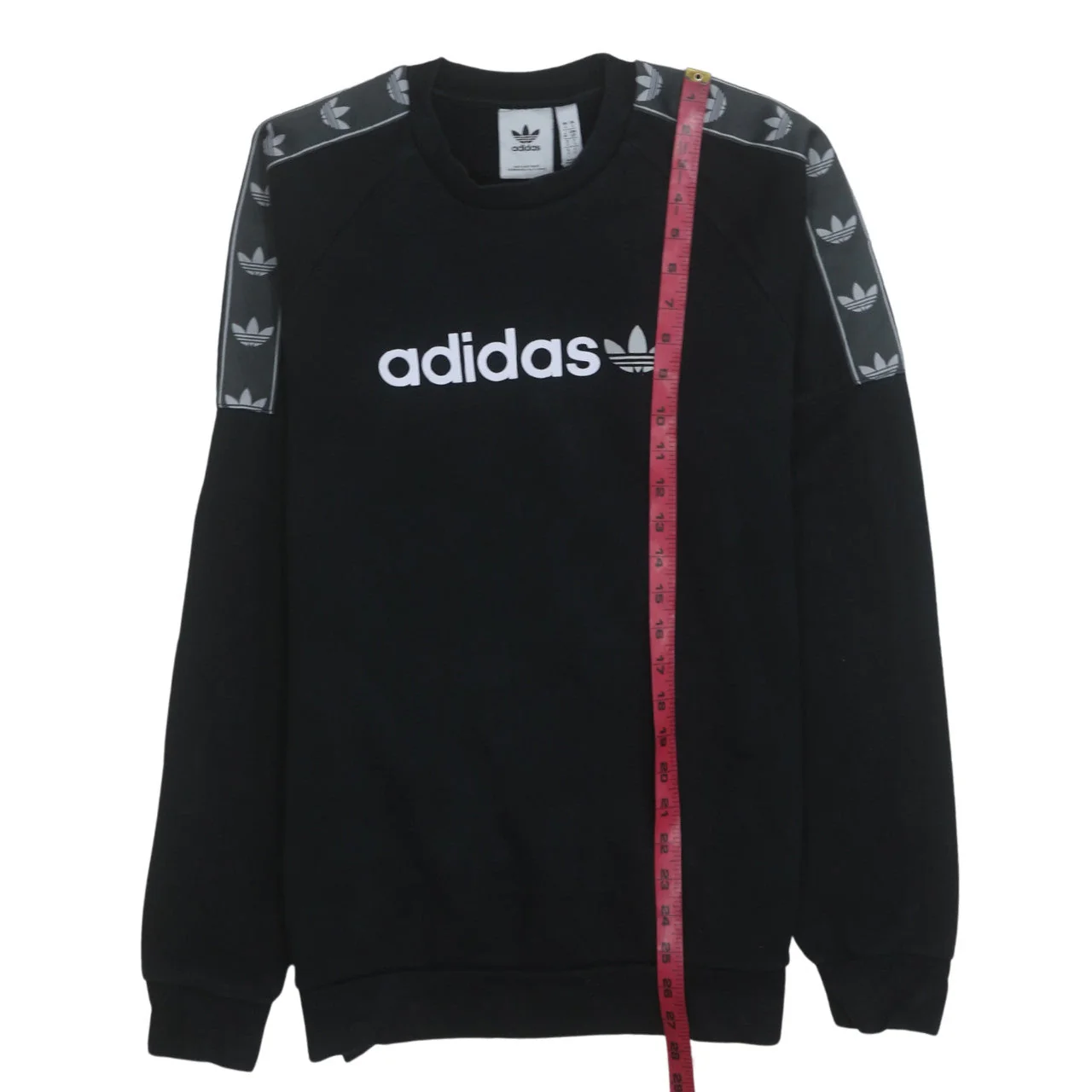 Adidas Mens Black Crew Neck Logo Pullover Sweatshirt Size S - Image 3