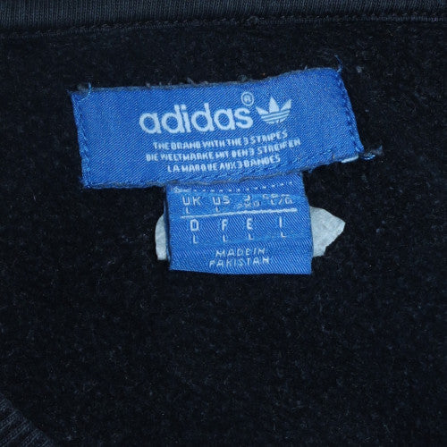 Adidas Mens Black Crew Neck Logo Sweatshirt L Cotton Blend - Image 6