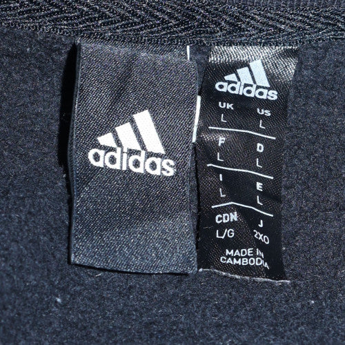 adidas Mens Black Crew Neck Long Sleeve Pullover Sweatshirt L - Image 5