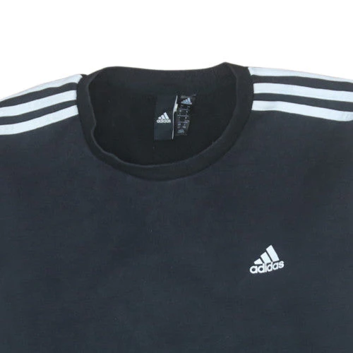 adidas Mens Black Crew Neck Long Sleeve Pullover Sweatshirt L - Image 8