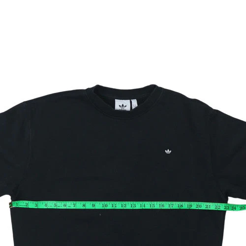 Adidas Mens Black Crew Neck Pullover Sweatshirt Size M - Image 2