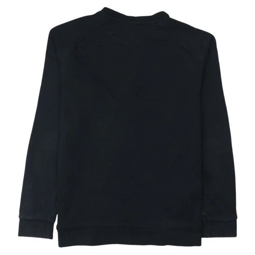 Adidas Men's Black Crew Neck Sweatshirt L Logo Print Pullover - Image 4