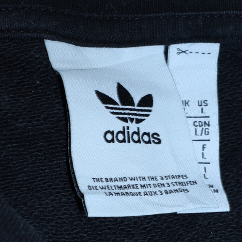 Adidas Men's Black Crew Neck Sweatshirt L Logo Print Pullover - Image 5