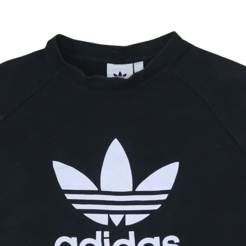 Adidas Men's Black Crew Neck Sweatshirt L Logo Print Pullover - Image 8