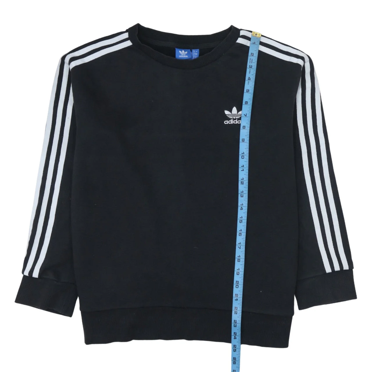 adidas Men's Black Crew Neck Sweatshirt L Logo Pullover - Image 2