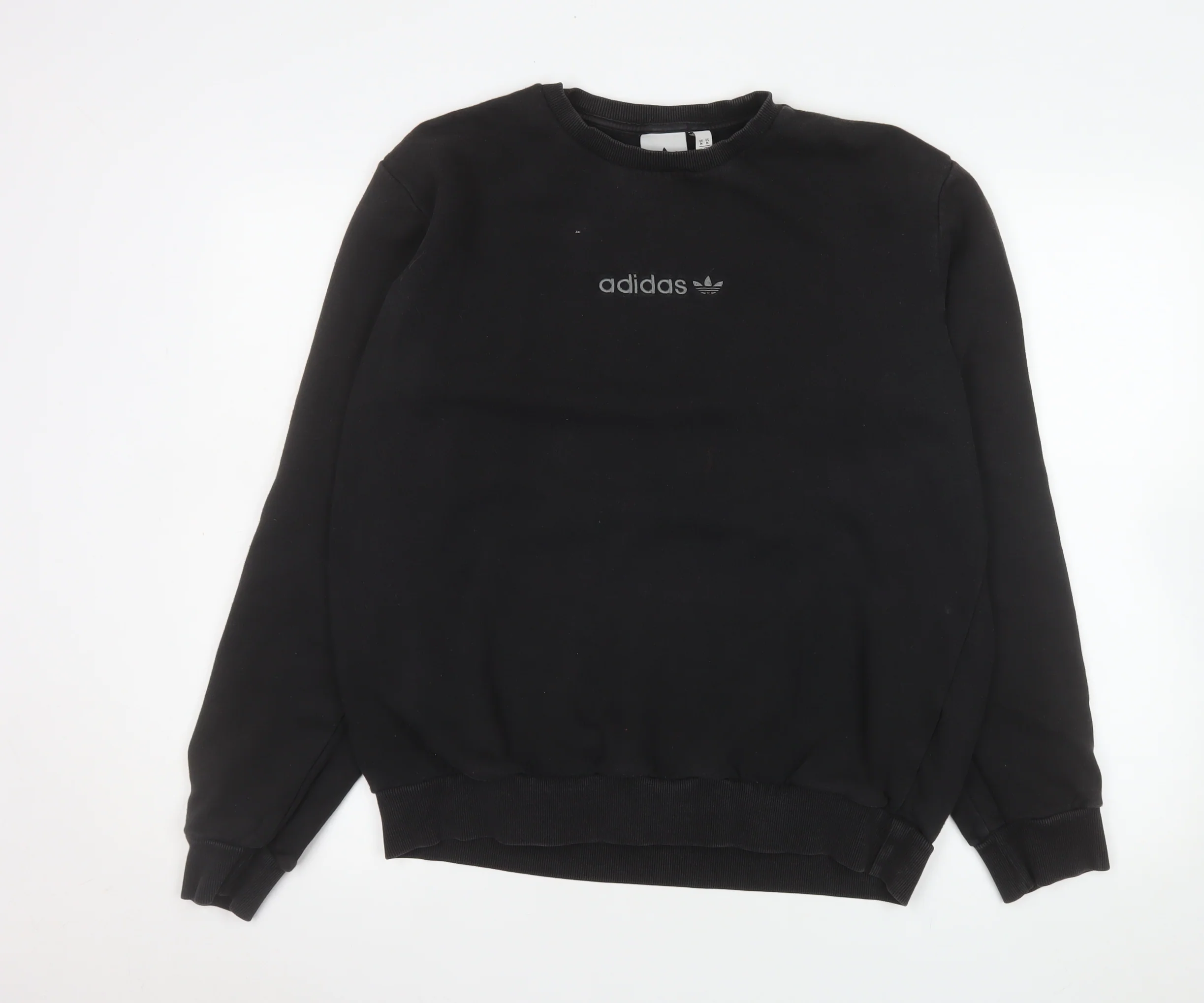 Adidas Mens Black Crew Neck Sweatshirt L Sports Pullover