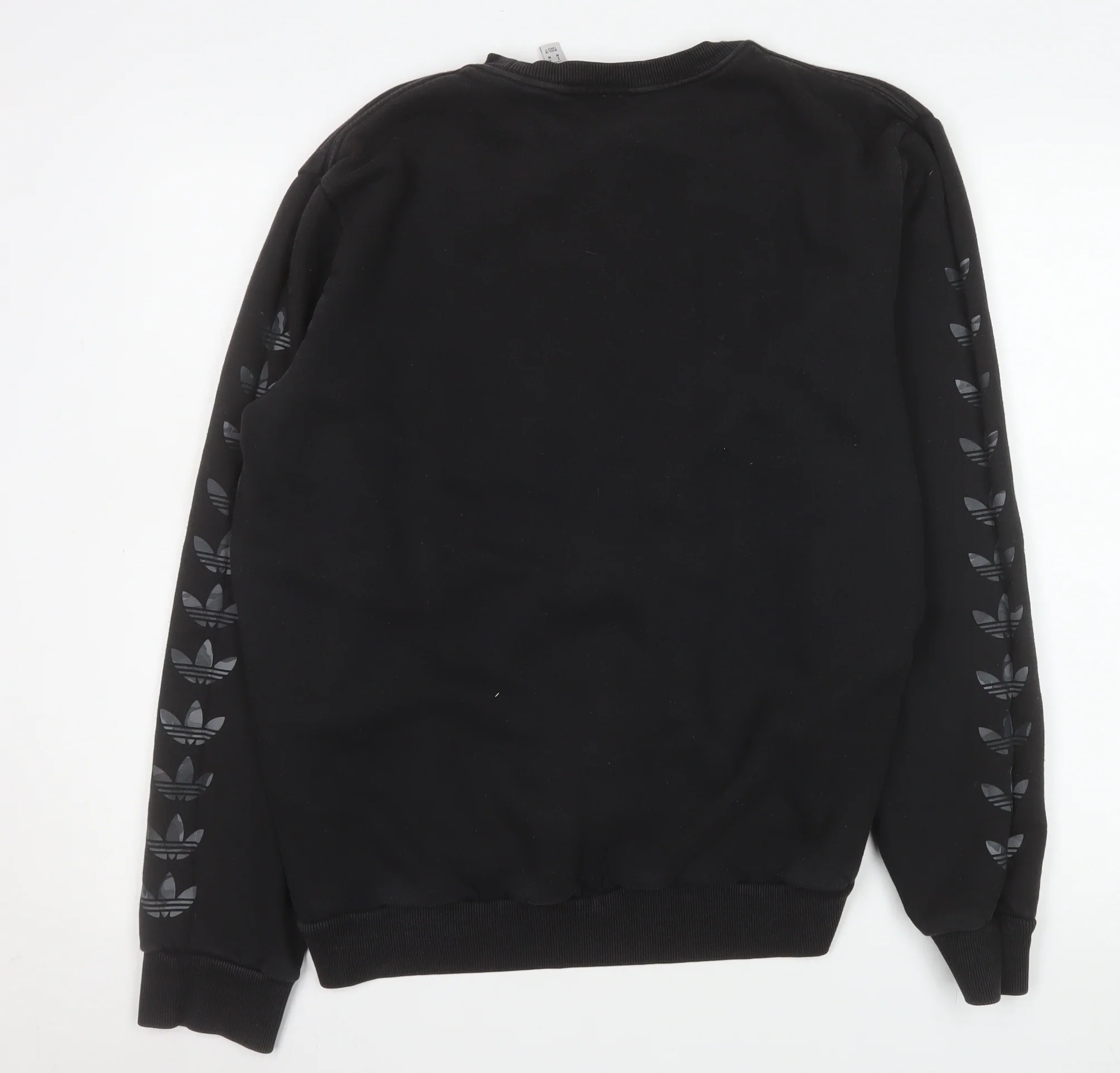 Adidas Mens Black Crew Neck Sweatshirt L Sports Pullover - Image 3