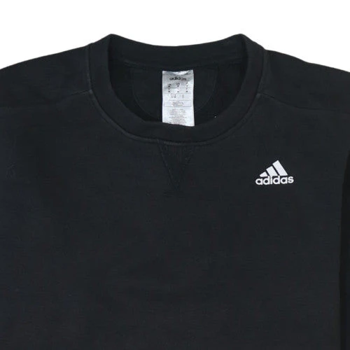 Adidas Men's Black Crew Neck Sweatshirt M Classic Pullover - Image 6