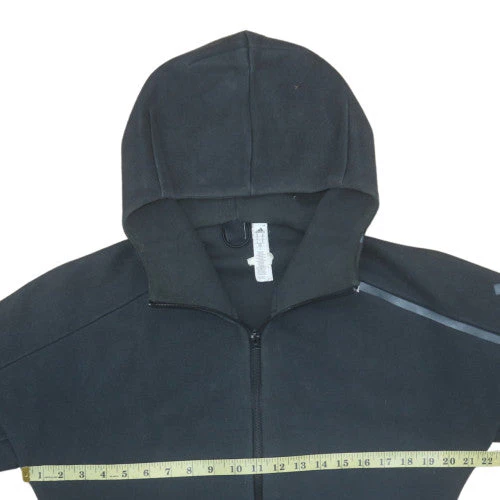 Adidas Men's Black Full Zip Fleece Hoodie Size M - Image 3