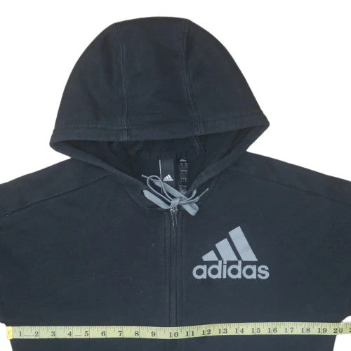 Adidas Men's Black Full Zip Hoodie Jacket Size S Regular Fit - Image 2