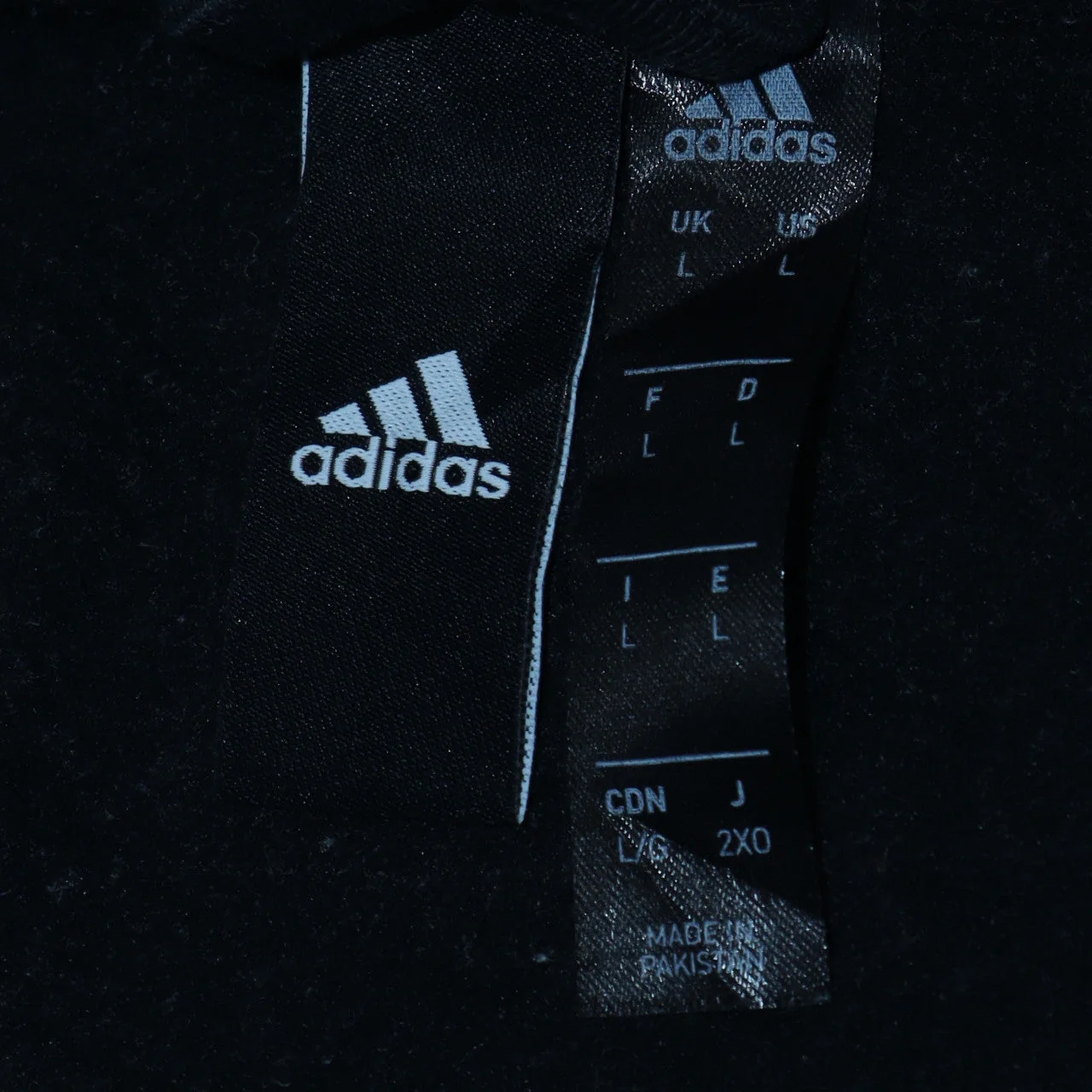 Adidas Men's Black Full Zip Hoodie L Fleece Sportswear - Image 5