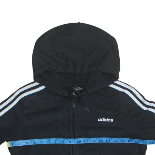 Adidas Mens Black Full Zip Hoodie L Lightweight Sportswear - Image 2