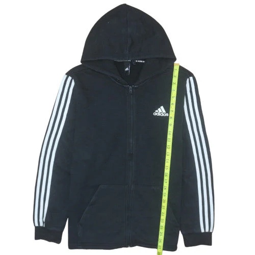 Adidas Men's Black Full Zip Hoodie Medium Sports Fleece - Image 2