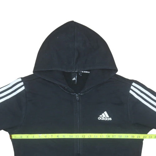 Adidas Men's Black Full Zip Hoodie Medium Sports Fleece - Image 3