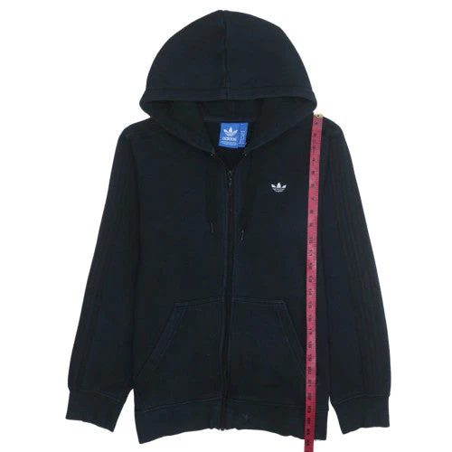 adidas Mens Black Full Zip Hoodie Size M Regular Fit Sports Style - Image 3