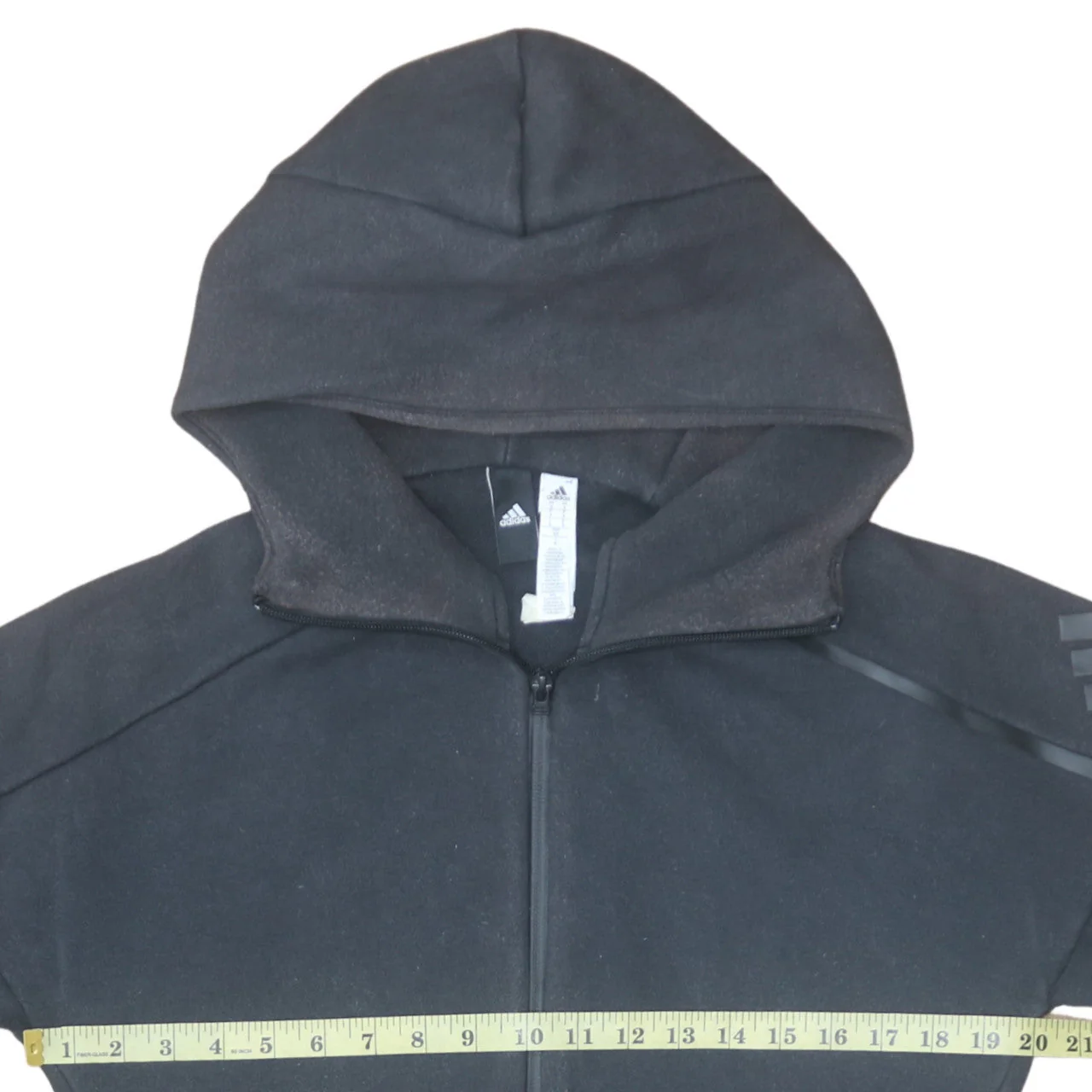 Adidas Men's Black Full Zip Hoodie Size S Regular Fit Sportswear - Image 3