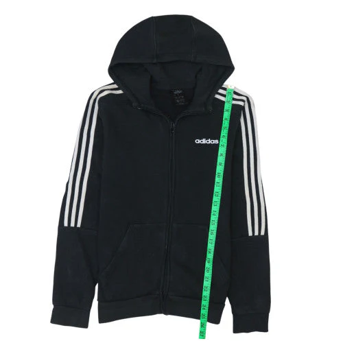 adidas Men's Black Full Zip Hoodie Size S Regular Fit Sportswear - Image 3