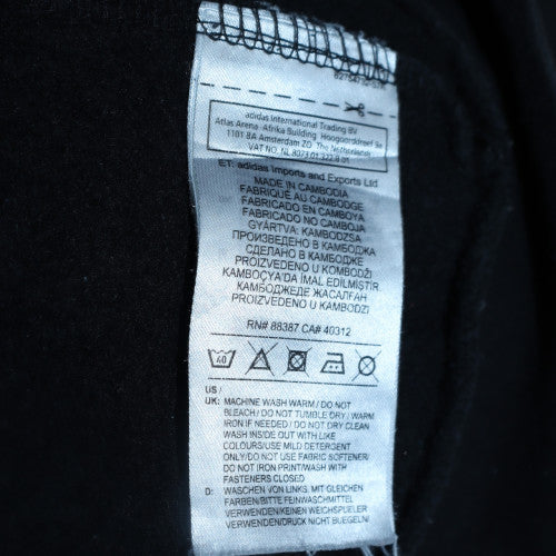 adidas Men's Black Full Zip Hoodie Size S Sports Fleece - Image 5
