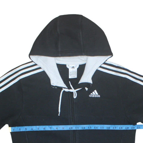Adidas Men's Black Full Zip Hoodie Small Regular Fit Sportswear - Image 2
