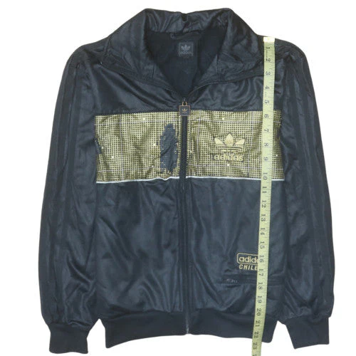 adidas Mens Black Gold Chile 62 Full Zip Sweatshirt XL - Image 2