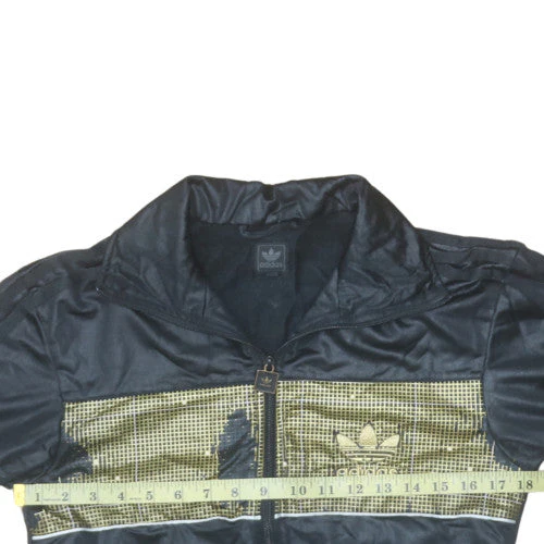 adidas Mens Black Gold Chile 62 Full Zip Sweatshirt XL - Image 3
