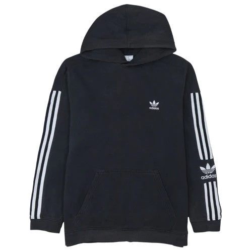 Adidas Mens Black Hoodie M Pullover Trefoil Logo Fleece Sweatshirt