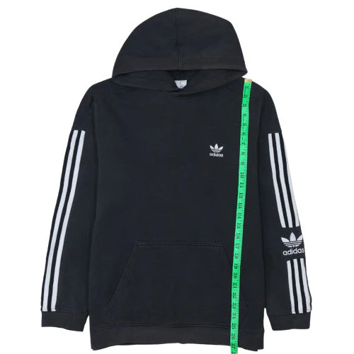 Adidas Mens Black Hoodie M Pullover Trefoil Logo Fleece Sweatshirt - Image 2