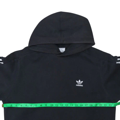 Adidas Mens Black Hoodie M Pullover Trefoil Logo Fleece Sweatshirt - Image 3