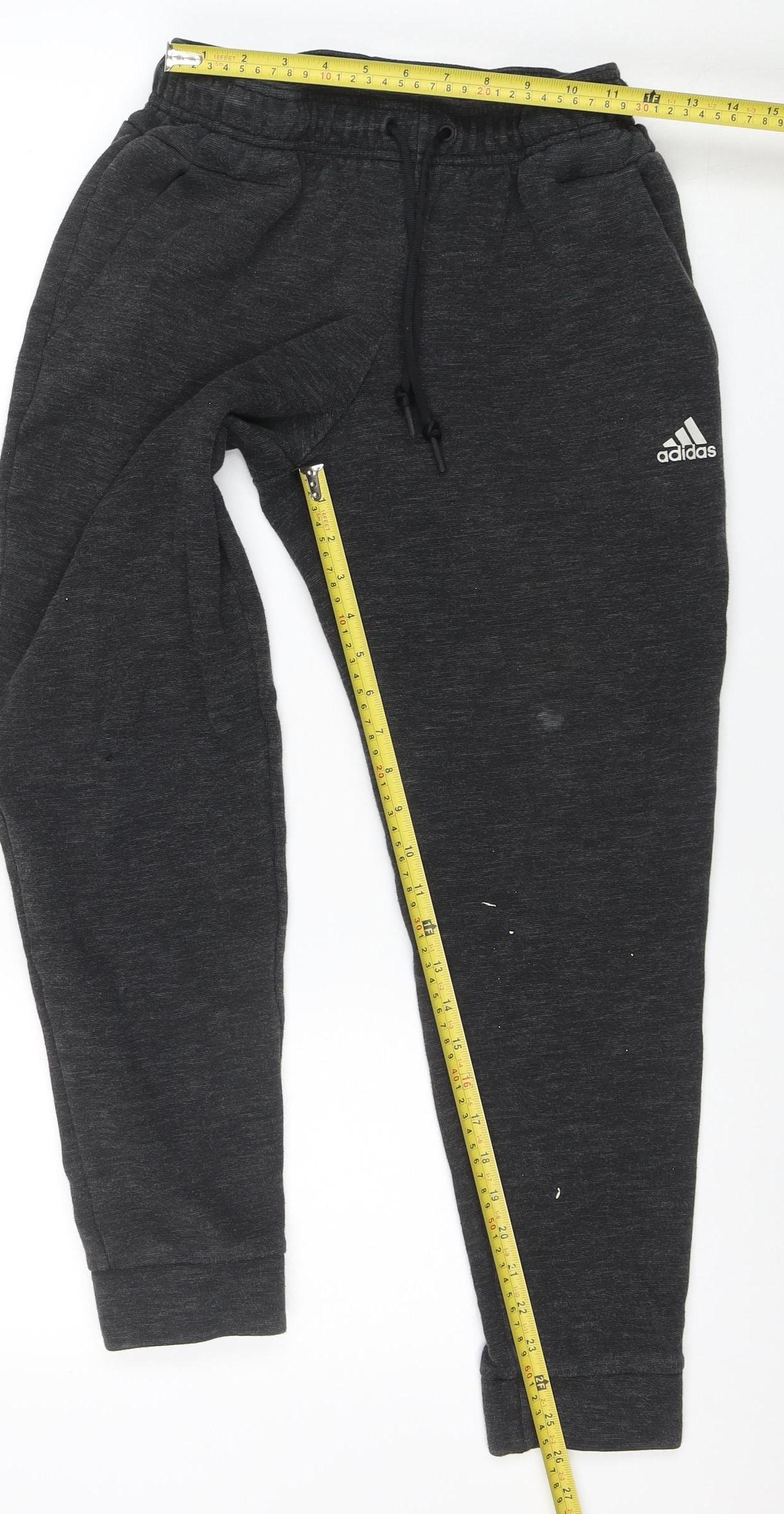 Adidas Men's Black Jogger Sweatpants Size S Tapered Fleece - Image 2