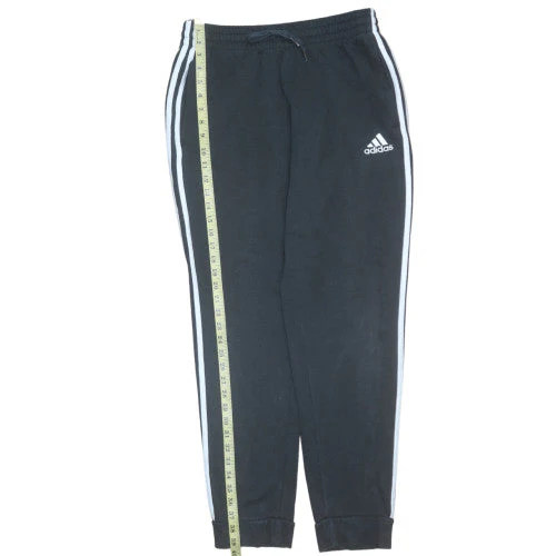 Adidas Men's Black Jogger Trousers Size M Cotton Blend Cuffed Track Pants - Image 2