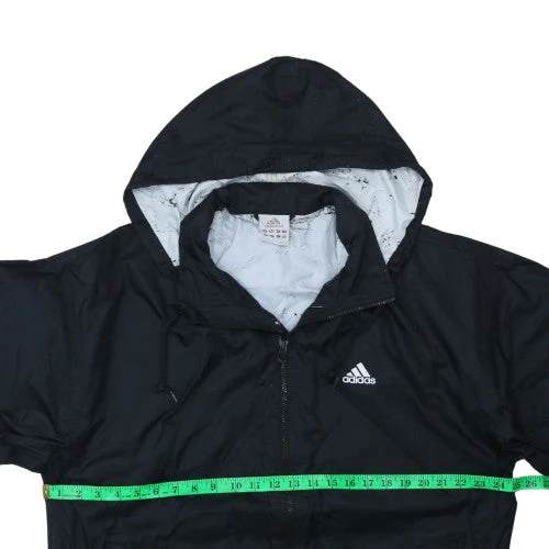 Adidas Mens Black L Windbreaker Hooded Full Zip Jacket - Image 2