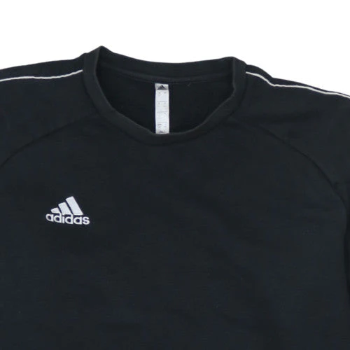 Adidas Mens Black Large Crew Neck Pullover Sweatshirt with Logo Trim - Image 7