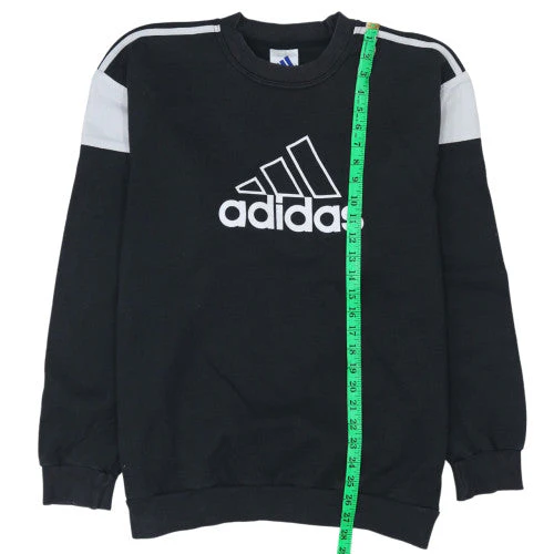 Adidas Men's Black Logo Crew Neck Pullover Sweatshirt Size L - Image 2