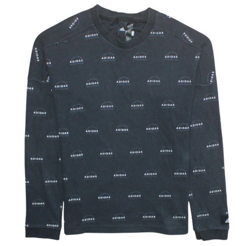 Adidas Men's Black Logo Crew Neck Pullover Sweatshirt Size M