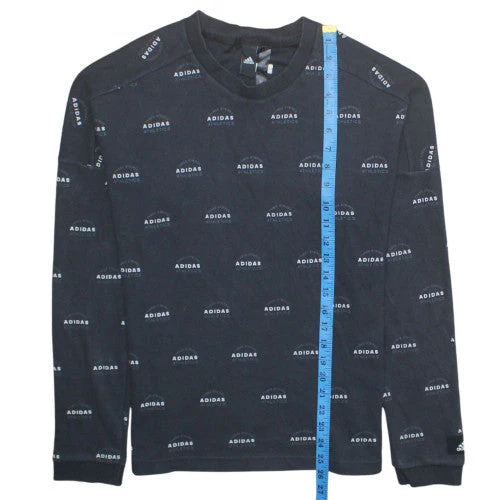 Adidas Men's Black Logo Crew Neck Pullover Sweatshirt Size M - Image 3