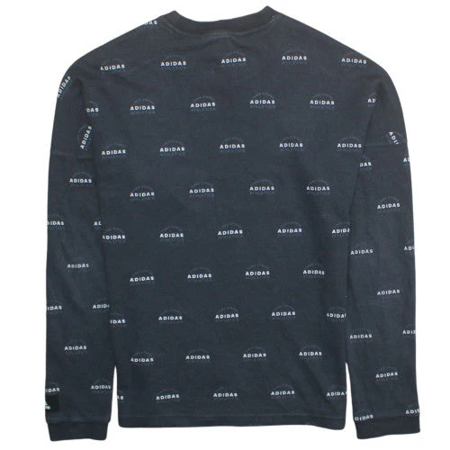 Adidas Men's Black Logo Crew Neck Pullover Sweatshirt Size M - Image 4