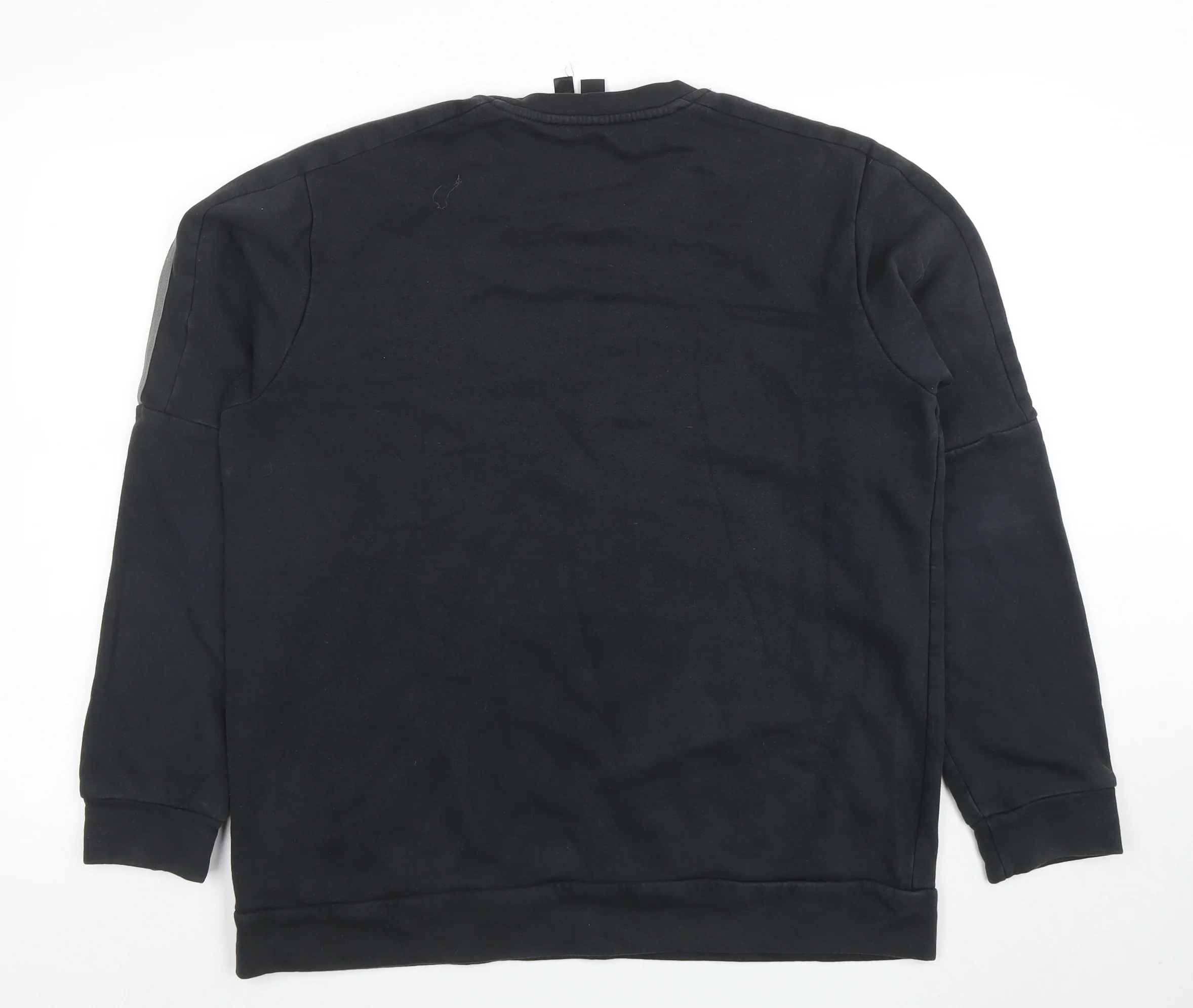 adidas Men's Black Long Sleeve Crew Neck Fleece Sweatshirt Size L - Image 3