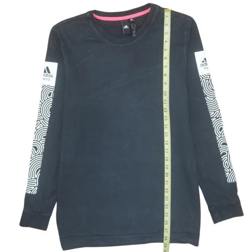 Adidas Men's Black Long Sleeve Graphic Logo T-Shirt Size M - Image 3