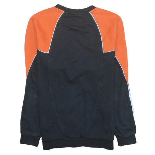 adidas Mens Black Orange Pullover Sweatshirt M Crew Neck Sports Jersey - Image 4