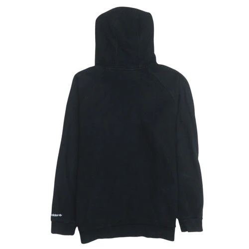 Adidas Mens Black Pullover Hoodie L Graphic Logo Fleece Sweatshirt - Image 4