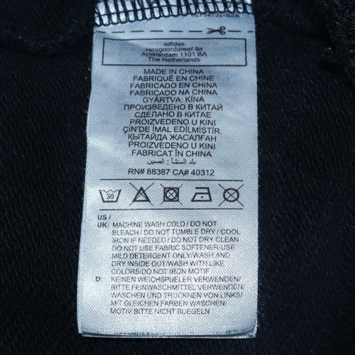 Adidas Mens Black Pullover Hoodie L Graphic Logo Fleece Sweatshirt - Image 6