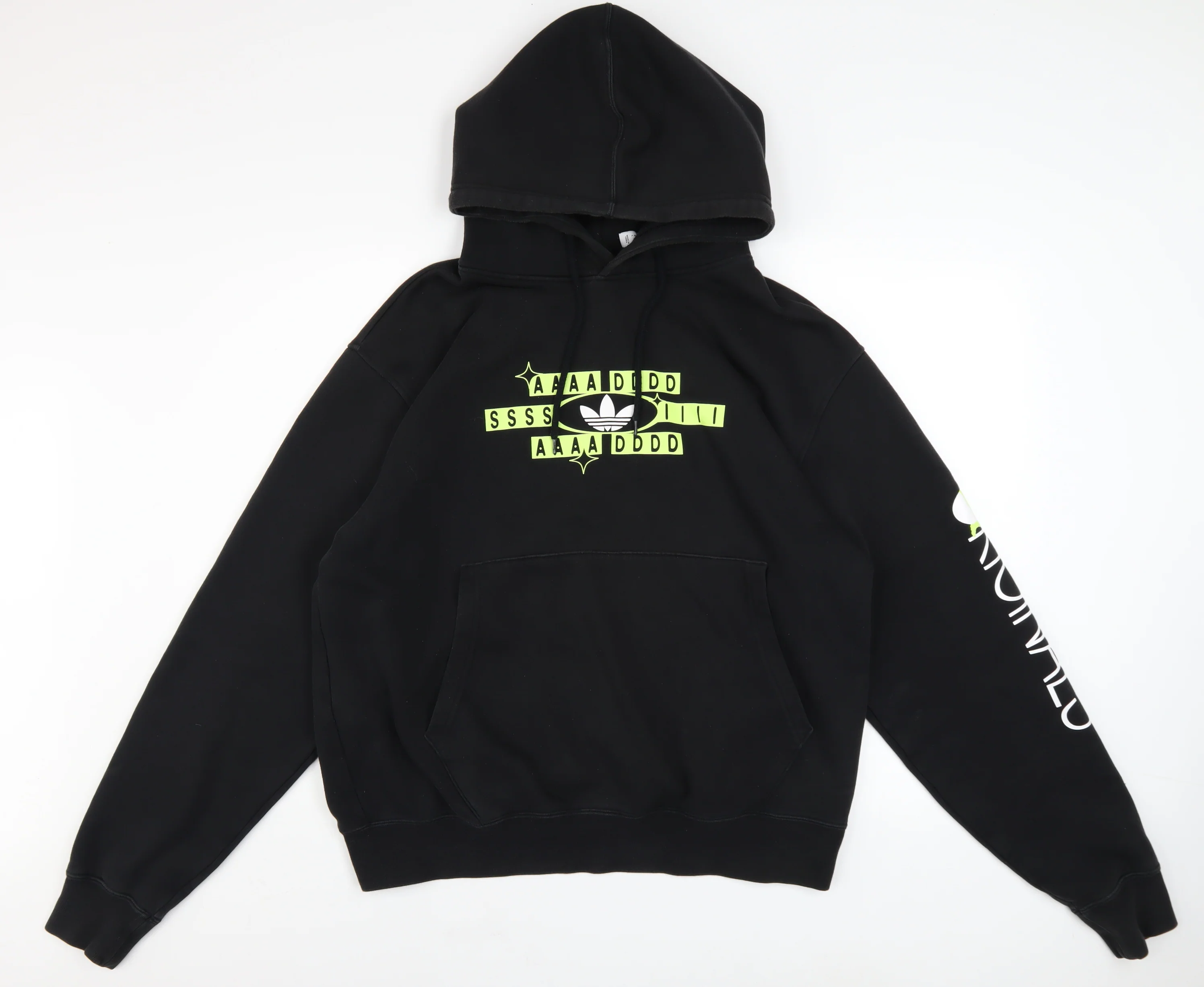 Adidas Men's Black Pullover Hoodie L Logo Graphic Sweatshirt