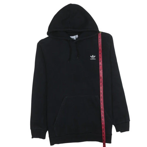 Adidas Mens Black Pullover Hoodie L Regular Fleece Logo Sweatshirt - Image 3