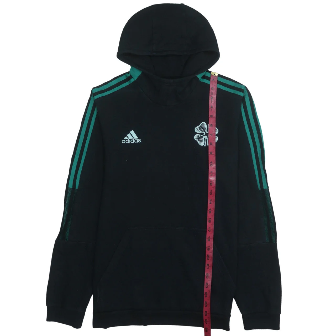 Adidas Mens Black Pullover Hoodie L Sports Graphic Fleece - Image 3