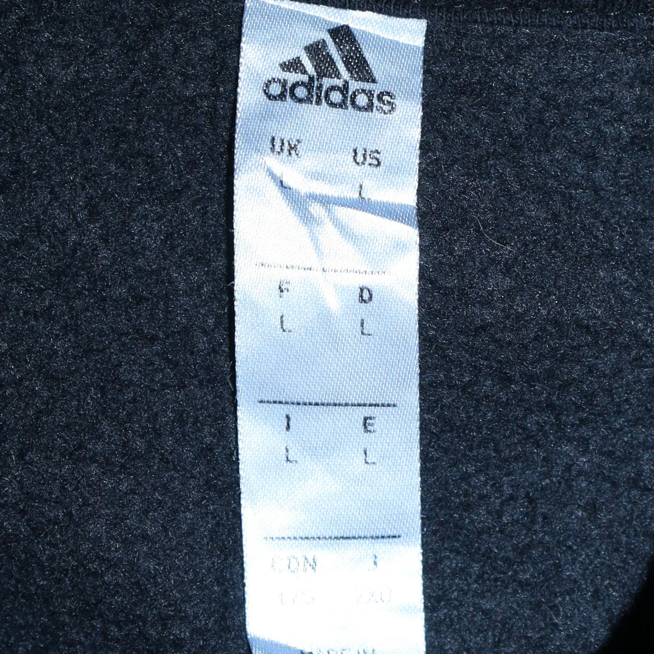 Adidas Mens Black Pullover Hoodie L Sports Graphic Fleece - Image 5