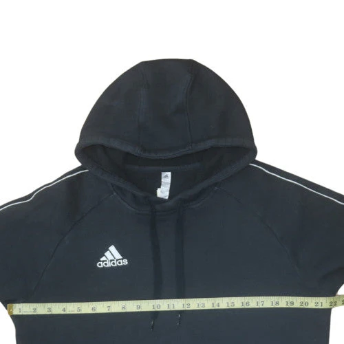 Adidas Mens Black Pullover Hoodie Large Fleece Sportswear - Image 2