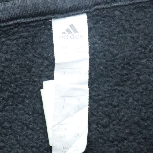 Adidas Mens Black Pullover Hoodie Large Fleece Sportswear - Image 5