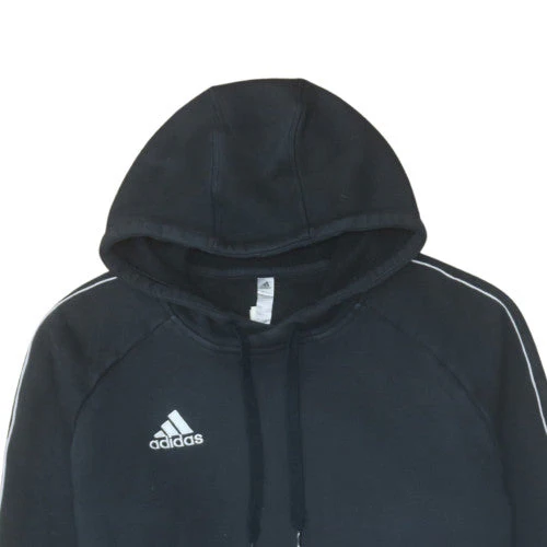 Adidas Mens Black Pullover Hoodie Large Fleece Sportswear - Image 7