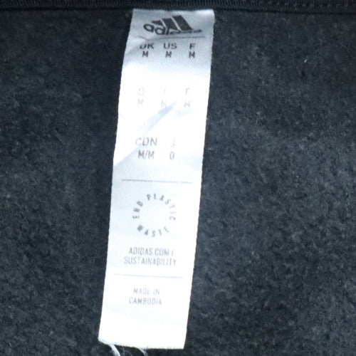 Adidas Mens Black Pullover Hoodie M Logo Fleece Sportswear - Image 5
